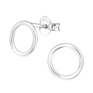 Minimalist Geometric Circle Earrings 8mm
